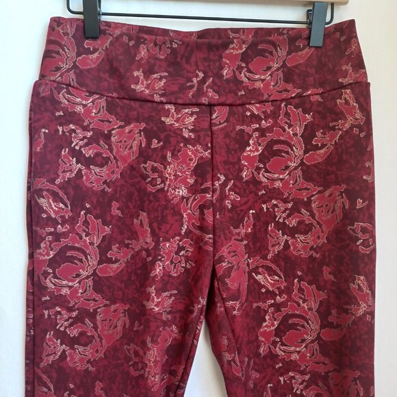 Soft Surroundings Pants Maroon Ponte Knit Leggings Pull On Stretch Womens Small - Picture 7 of 9